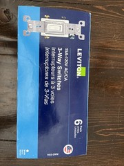 6 Pack Leviton 3-way Switches 15A-120V AC/CA White 1453-2WM