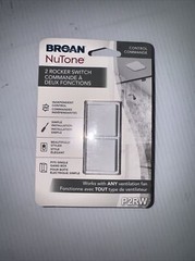 Broan-Nutone 2 Function Rocker Switch Wall Control, White