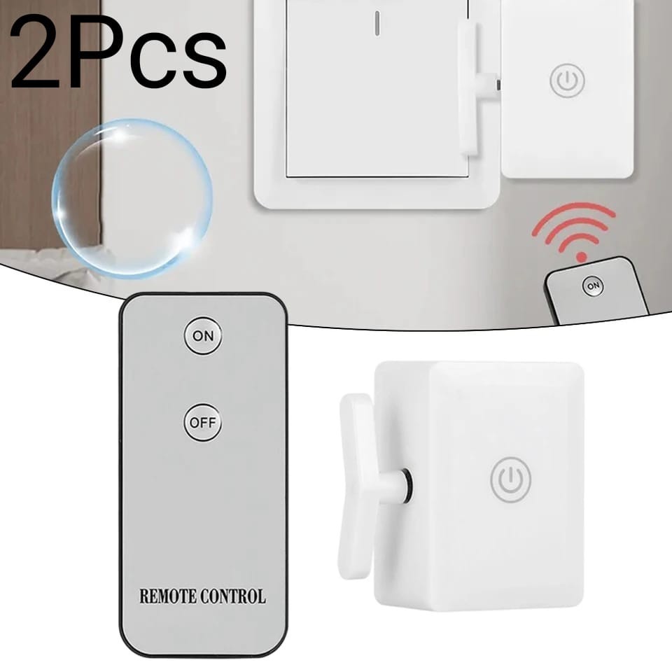 2Pcs Smart Switch Button Pusher Remote Control Lights White ABS Wiring-free Gift