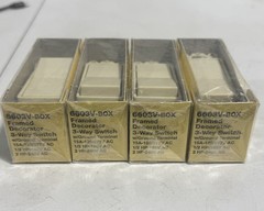 (Lot Of 4) Eagle 6603V-BOX 15A 120/277VAC Framed Decor 3-Way Switches W/Ground