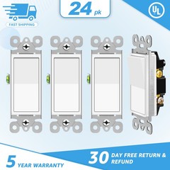 24 Pack 3 Way Switch Optimized Version,15A 120/277V Residential/Commercial Grade