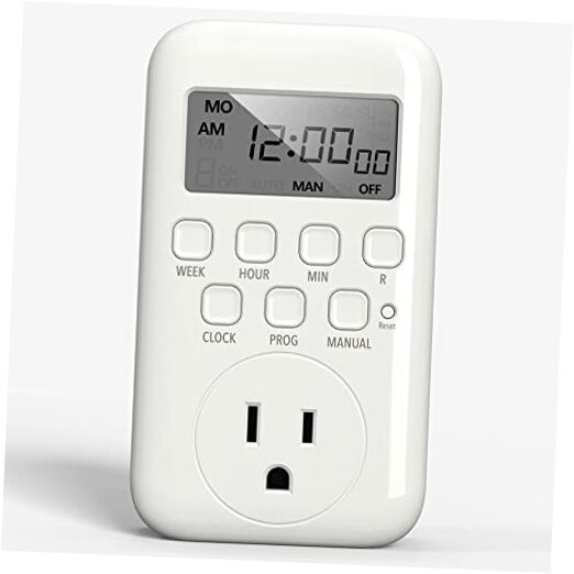 Indoor Digital Timer Outlet, Single Outlet 7 Day 7 Day,1 Outlet, 1-pack