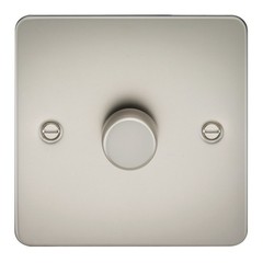 Knightsbridge Flat Plate Dimmer Switch 1G 2W 10-200W Pearl
