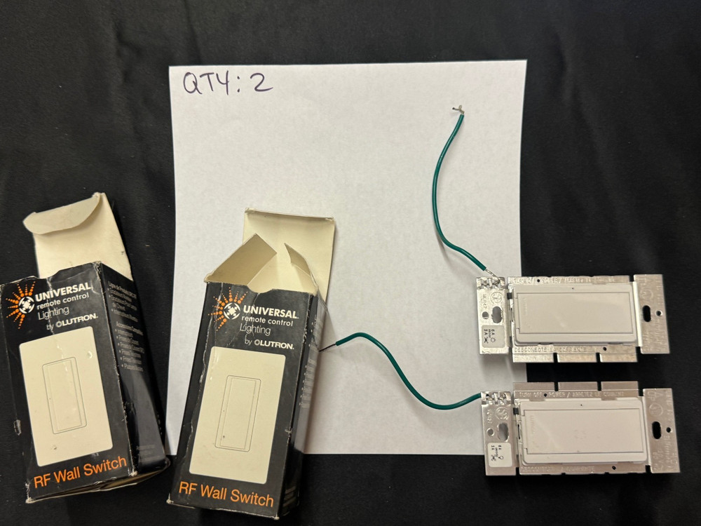 TWO Lutron MRFA-S6AM-URC-WH, URC Universal Remote Control RF Wall Switch -White