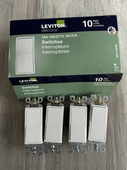 Leviton Decora 5601-2WM Rocker Switches NEW White 15A-120/277V AC/CA Lot of 14