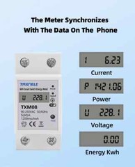 60A Circuit Breaker Timer Smart Switch WIFI For TUYA Energy Meter Current Limit