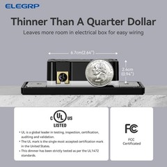 ELEGRP Digital Dimmer Light Switch for 300W Dimmable LED/CFL Lights and 600W Inc