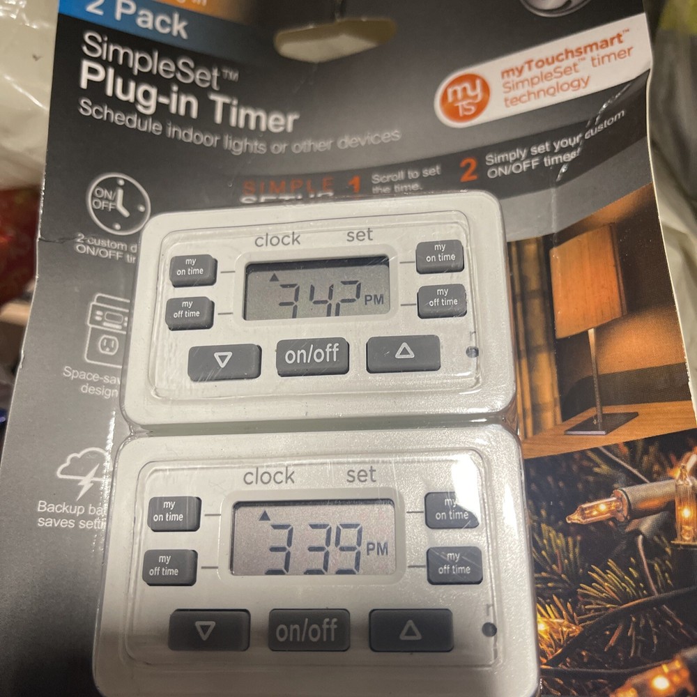 (2 Pack) GE Simple set Plug In Timer
