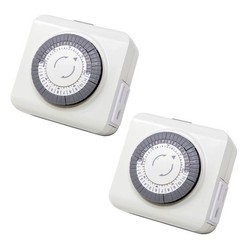 2 Pack 110-125V 3-Pin Timer Switch For Street Light 24-Hour Programmable Device