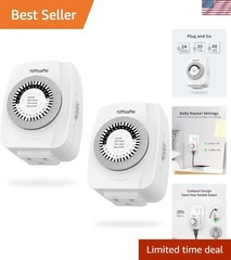 Versatile 2 Pack Indoor Outlet Timer – Easy-to-Use, Energy-Saving Design