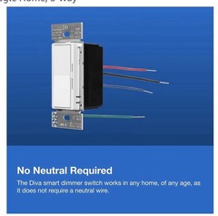 Lutron Diva Smart Dimmer Switch Kit for Caseta Lighting DVRF-BDG-1DP-A NEW