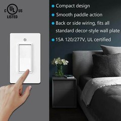 4PK Single Pole Decorative Switch Paddle Rocker Light Control Easy Installation