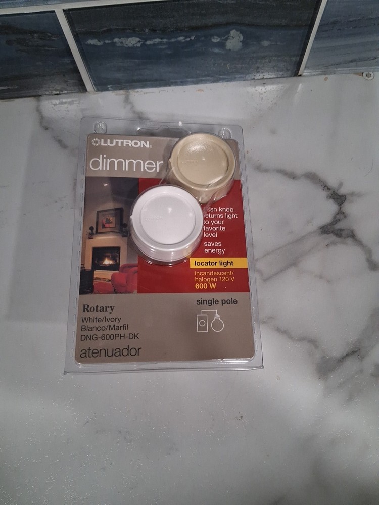 LUTRON dimmer DNG-600PH-DK White Ivory Single Pole Icand/Halo New Sealed 600W