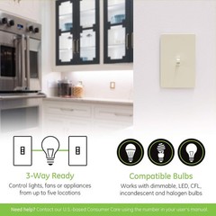 Enbrighten Almond Z-Wave Plus Smart Light Switch with 1 Pack,