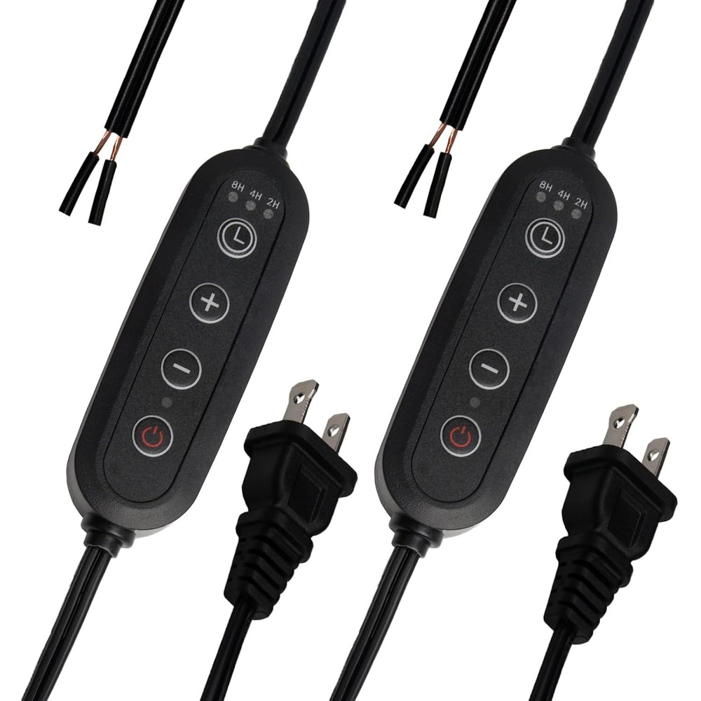 2Pack Plug-in Dimmer 110-120V Timer Switch Wire for Grow Lights Aromatherapy Dif