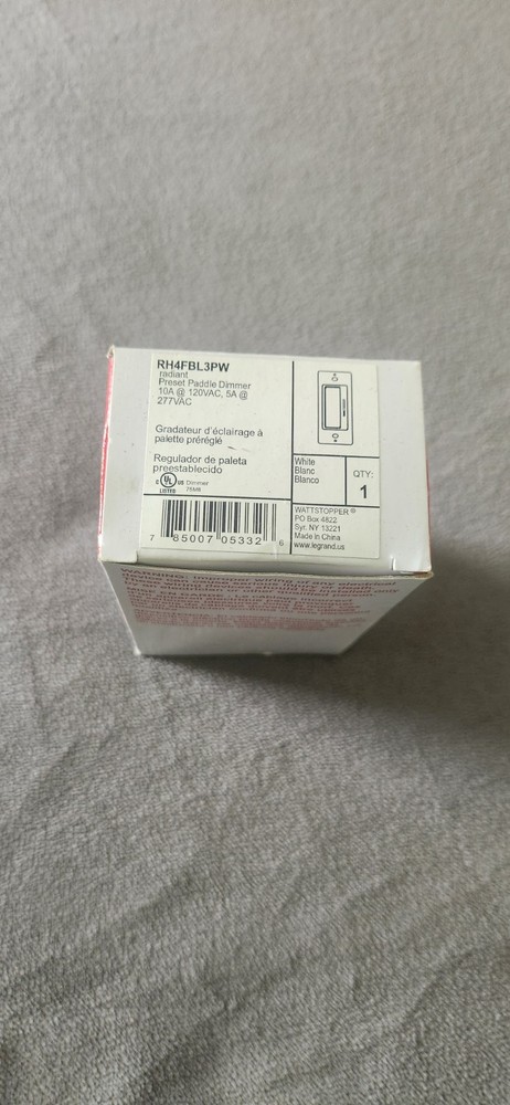 Legrand RH4FBL3PW Wall Control White New In Box