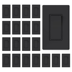 Matte Black Single Pole Decorator Light Switch, 15Amp 120-277V, Paddle Rocker…