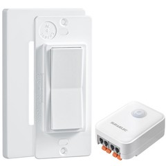 Wireless Light Switch & Receiver Kit, 15A RF Remote Control Wall Switch, 100f…