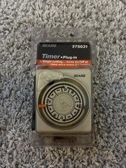 NOS Sears Plug-in Timer 975031 Automatic & Manual 15 amp 1675 Watts 1/2 HP 120V.