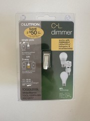 Lutron C•L Dimmer Switch TGCL-153PH-WH On/Off Wall Switch White New NIB