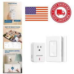 Wireless Remote Wall Switch and Outlet Plug In Control for Indoor Lighting