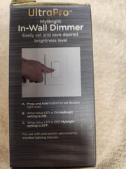 In-Wall Dimmer Switch Single Pole On Off Rocker Switch LED Dimmable Button White