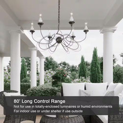 120-Volt Remote Control Light Bulb Socket W/ Wall Mounted Wireless Controller, W