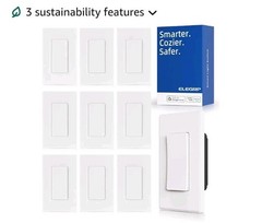 ELEGRP Smart Dimmer Switch SPN10 Single Pole 2.4GHz Wi-Fi Dimmer Switch 10 Pack