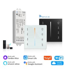 WT1 LED Controller 12-24V 4Zone Wall Touch Panel Dimmer Wireless Wifi RF Remote