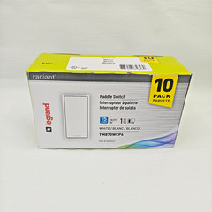 10 Pack Legrand Radiant 15 AMP Paddle Switch White Model #TM870WC6