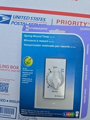 Intermatic SW30MWK 125V White Single Pole Spring Wound In-Wall Timer Switch