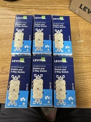 Lot 6 Leviton 5241-TS Light Almond 15A 120/277V 1-Pole 3-Way Combination Switch