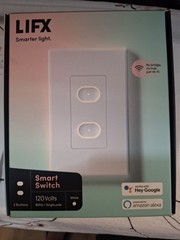 LIFX Smart Switch – 2-Buttons Smart Wi-Fi Touch Light Switch, White LFSPWHT1FUS