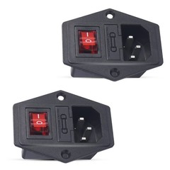 10A 250V Rocker Switch Power Socket Inlet Module Plug 10A Fuse with Indicator…
