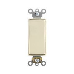 LEVITON 5621-2I DECORA PLUS ROCKER SWITCH, GROUNDING, 20A, IVORY (10 PACK)