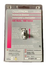 LUTRON Switch & Dimmer AY-600PH-WH 600 Watt SINGLE Pole Incandescent NEW