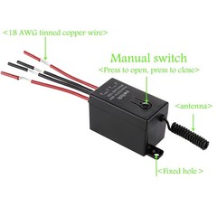 Wireless Switch 12V 2 Way Mini Remote Switch DC 5V/12V/24V/48V 10A Relay 328FT