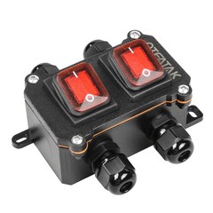 Inline Cord Switch DPST AC/DC 20A-125V 16A-250V IP66 ON-Off 2 Red Light