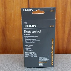 TORK 3010 Photocell Dusk-to-Dawn Photocontrol 120VAC Flush Mount SPST