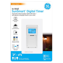 GE 32787 In-Wall 3-Way Sunsmart(Tm) Screw Terminal Digital Timer
