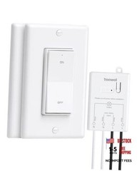 3 Way Wireless Light Switch and Receiver Kit, 2 Wall Switches+1 Receiver