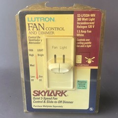 Lutron Skylark Fan Control and Dimmer (Model: S2-LFSQH-WH)