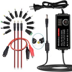 72W Power Supply Adjustable DC 3V ~ 3~36V 2A Adapter, Black