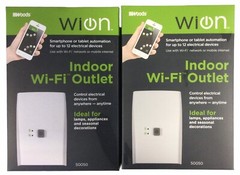 2PK WiOn Indoor Wi-Fi Outlet for up to 12 Electrical Devices Use w/ WiFi Network