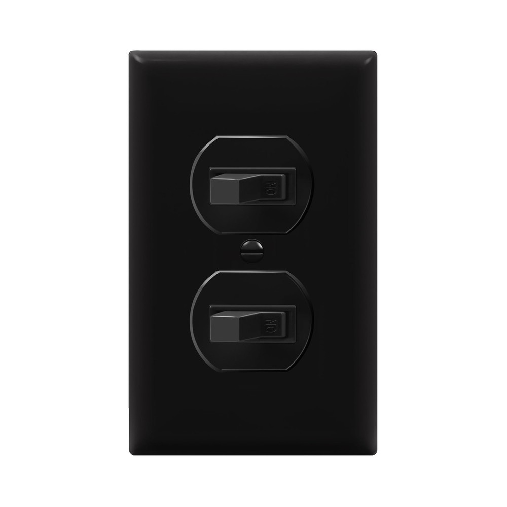 Duplex Double Toggle Light Switch, Single Pole, Side Wiring, Copper Wire Only,
