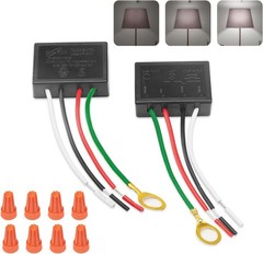 Touch Lamp Switch 2-Pack with 3-Stage Brightness for LED & Incandescent Bulbs