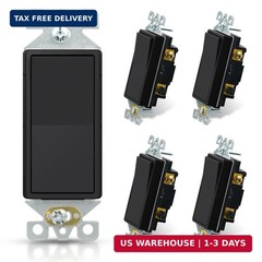 ELEGRP Matte Black 3 Way Decorative Light Switch, 15Amp, 120-277 Volt, AC Decora