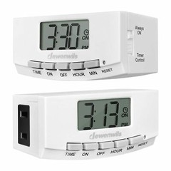 DEWENWILS 2 Pack Indoor Outlet Timer Plug in Light Timer 24-Hour Timer Switch