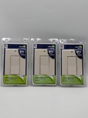 3-Pack Leviton Decora 3-Way Lighted Switch 15A-120VAC Light Almond Color #5674