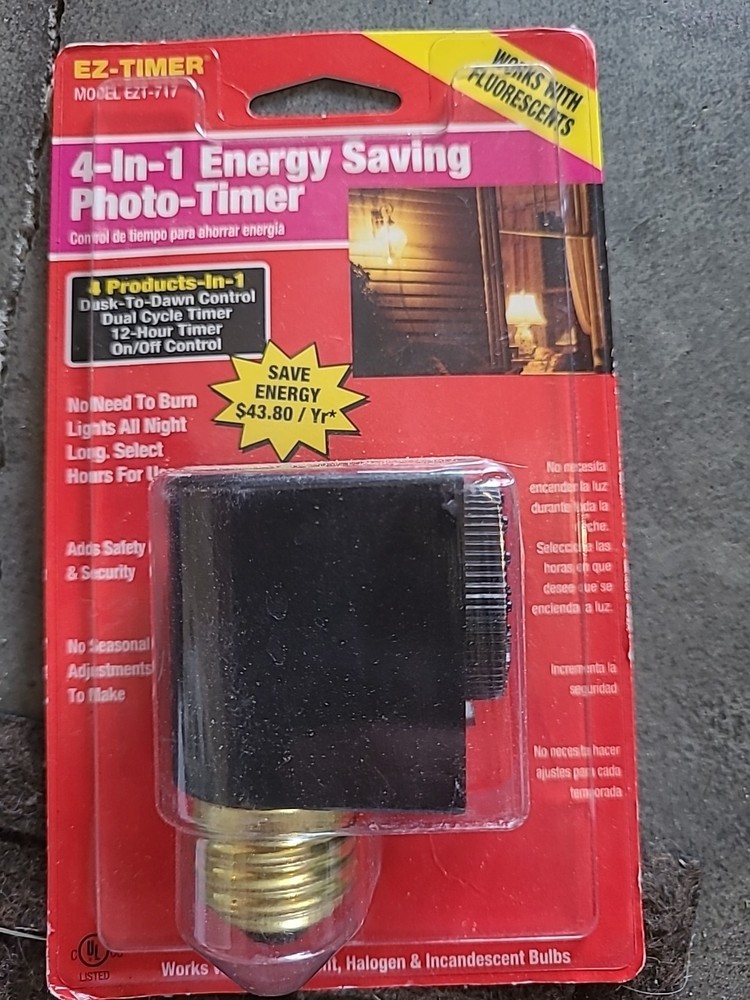 EZ Timer 1/2-Hr To 12-Hr Adjustable 4-In-1 Photo Timer 300W 120V Model EZT-712